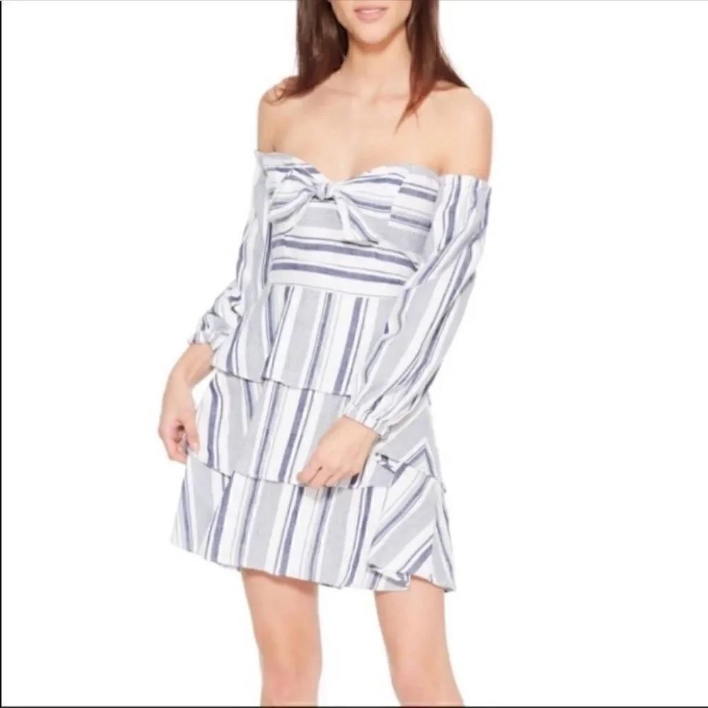Parker Aquarius Bahama Stripe Off Shoulder Dress